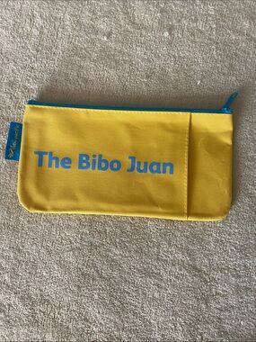 Yellow ‘The Bibo Juan’ Zipper Pouch with Blue Trim